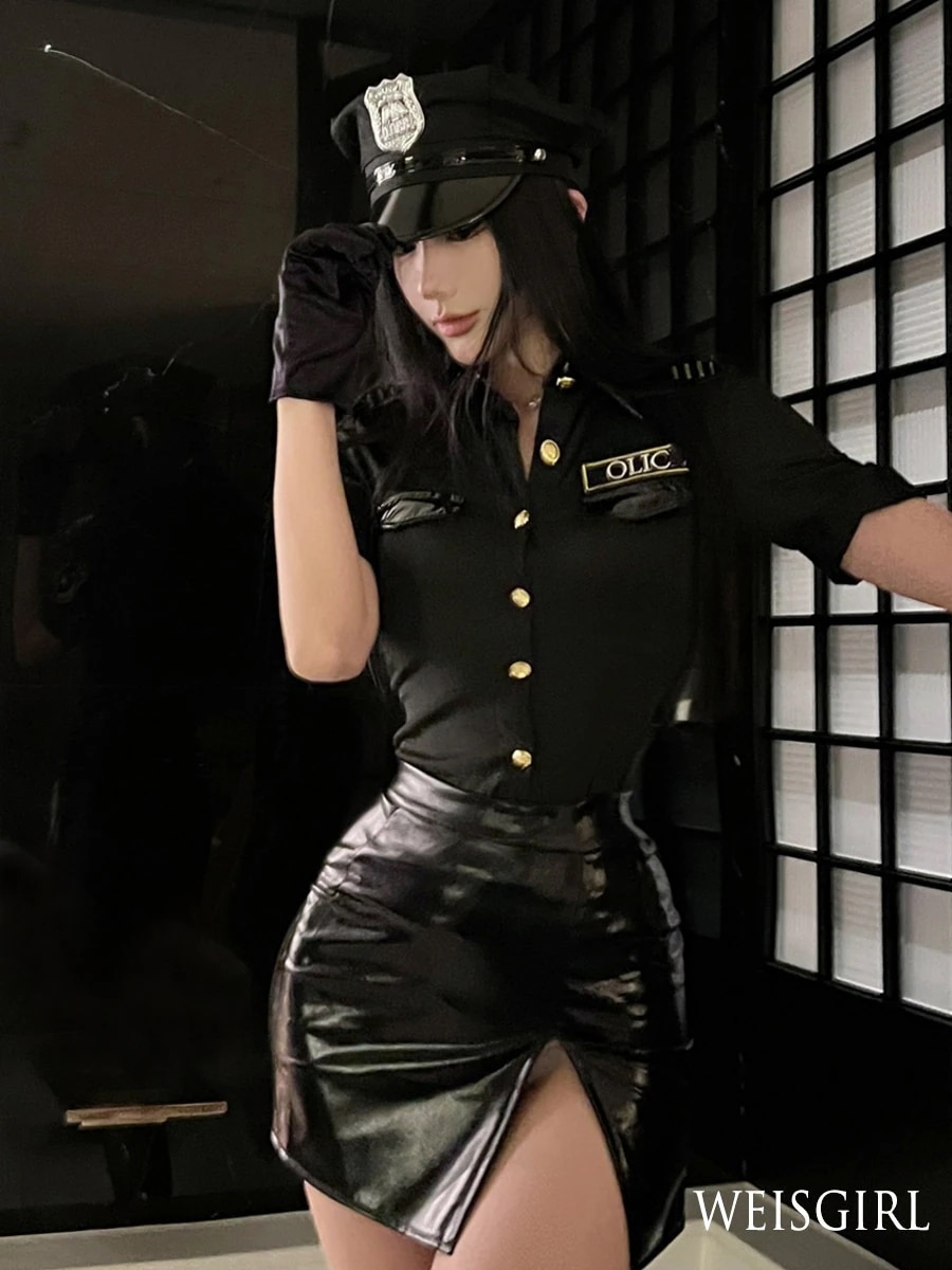 貧乳パッションスーツ婦警ミッドナイトチャーム制服誘惑脱げないベッド上のセクシー服期間限定30%