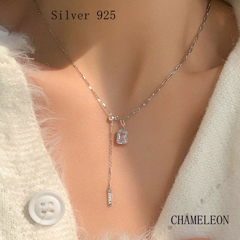 s925純銀ネックレス女性の高級なデザイン感シンプルな雰囲気鎖骨チェーン 2025福袋