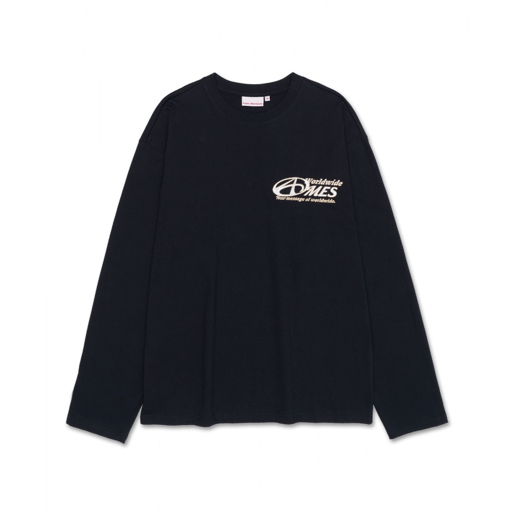 ゲームズ-ワールドワイドシンボルロゴ刺繍 LS Tシャツネイビー