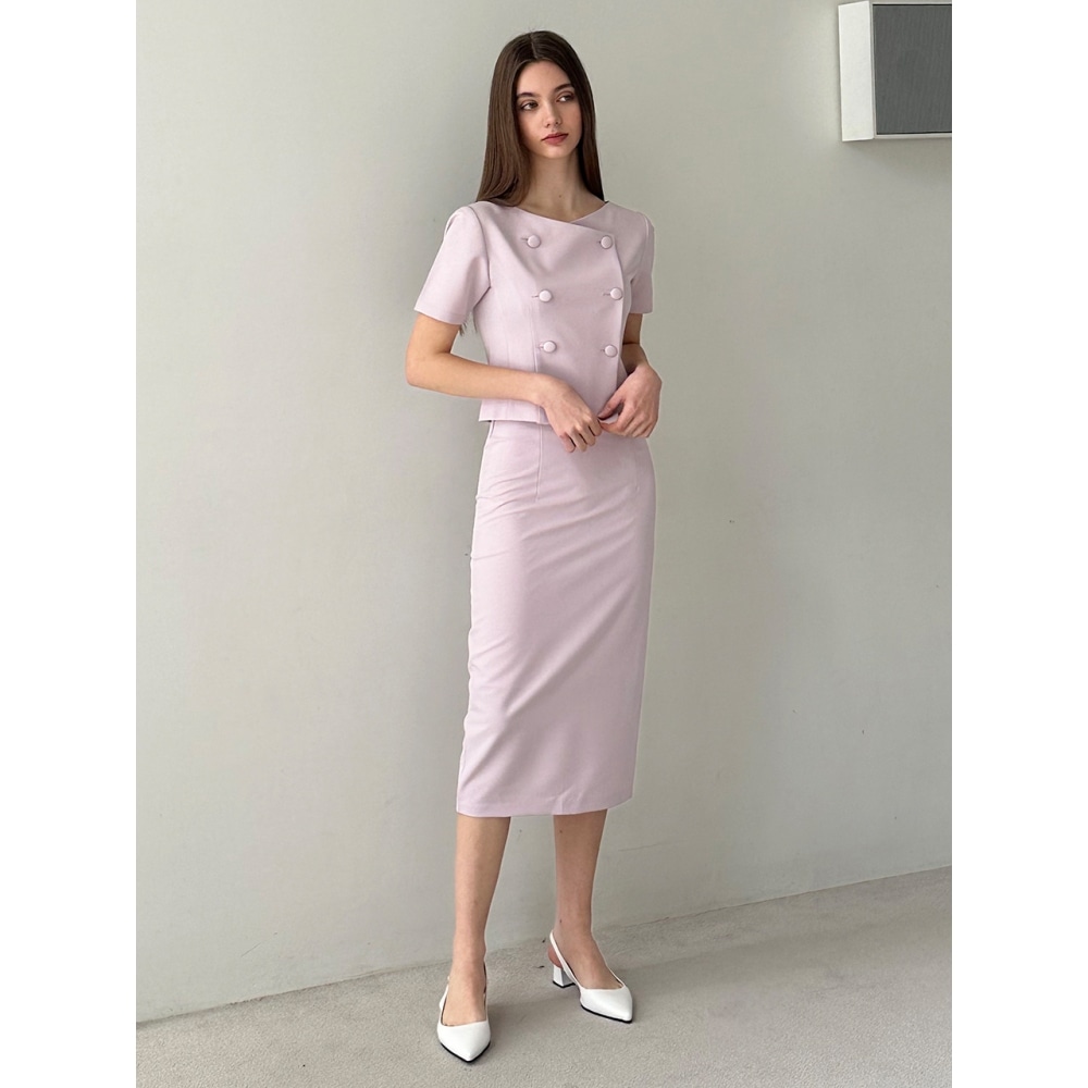 レオルグレッドボートネックハーフブローラベンダーピンク