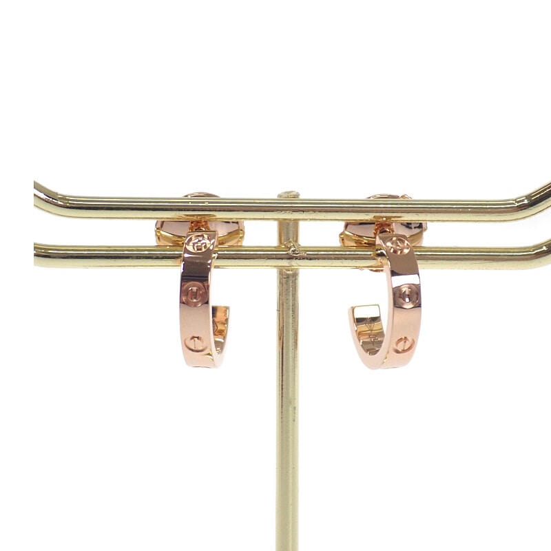 Love フープイヤリング B8029000 ピアス K18PG ピンクゴールド レディース アクセサリー 美品【Aランク】