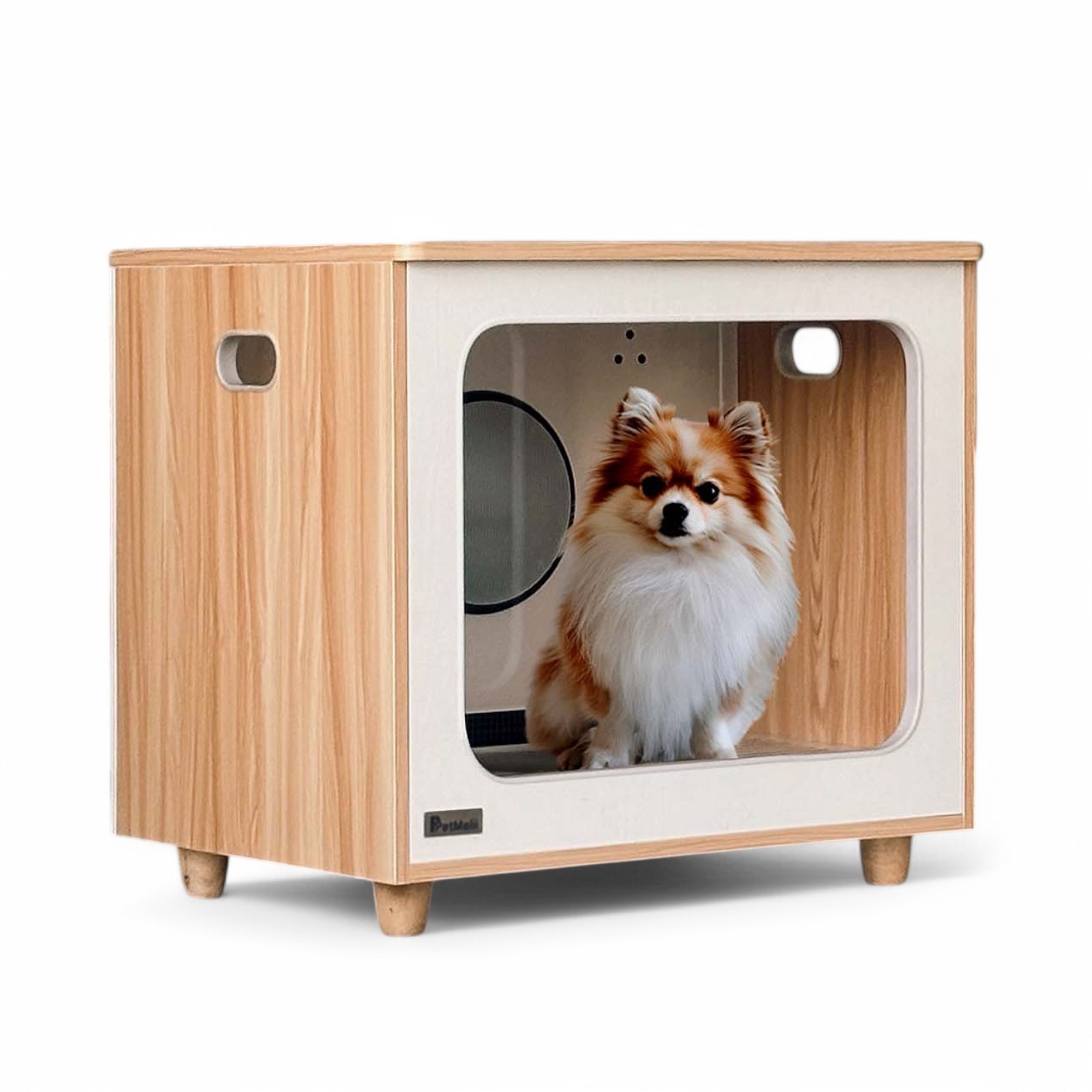 ペットマリー ウッド ペットドライルーム 静音 ペット 愛犬 ハウス 犬 猫 サイドテーブル 犬小屋 原木