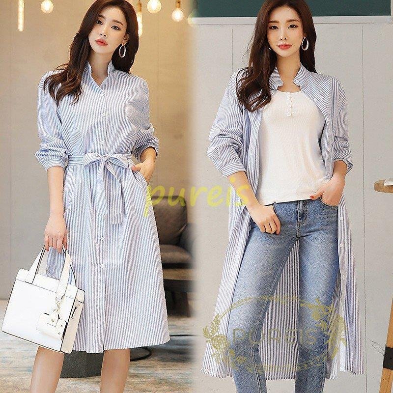 シャツワンピースレディースワンピース40ロング丈ワンピースロング春韓国風オシャレ30%までに制限 5,746円