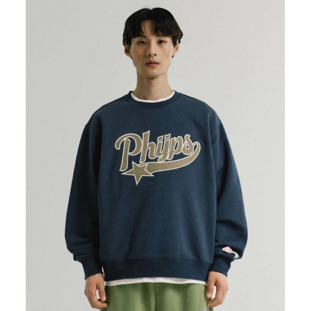体育部ファイプス スターテールクルーネックインディゴブルー
