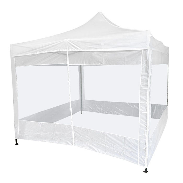 ワンタッチタープテント 頑丈フレーム 防水 大型 横幕 4枚付 タープテント 3x3m 日除け 少年野球 サッカー 屋台 イベント　###テント3X3+透明幕###