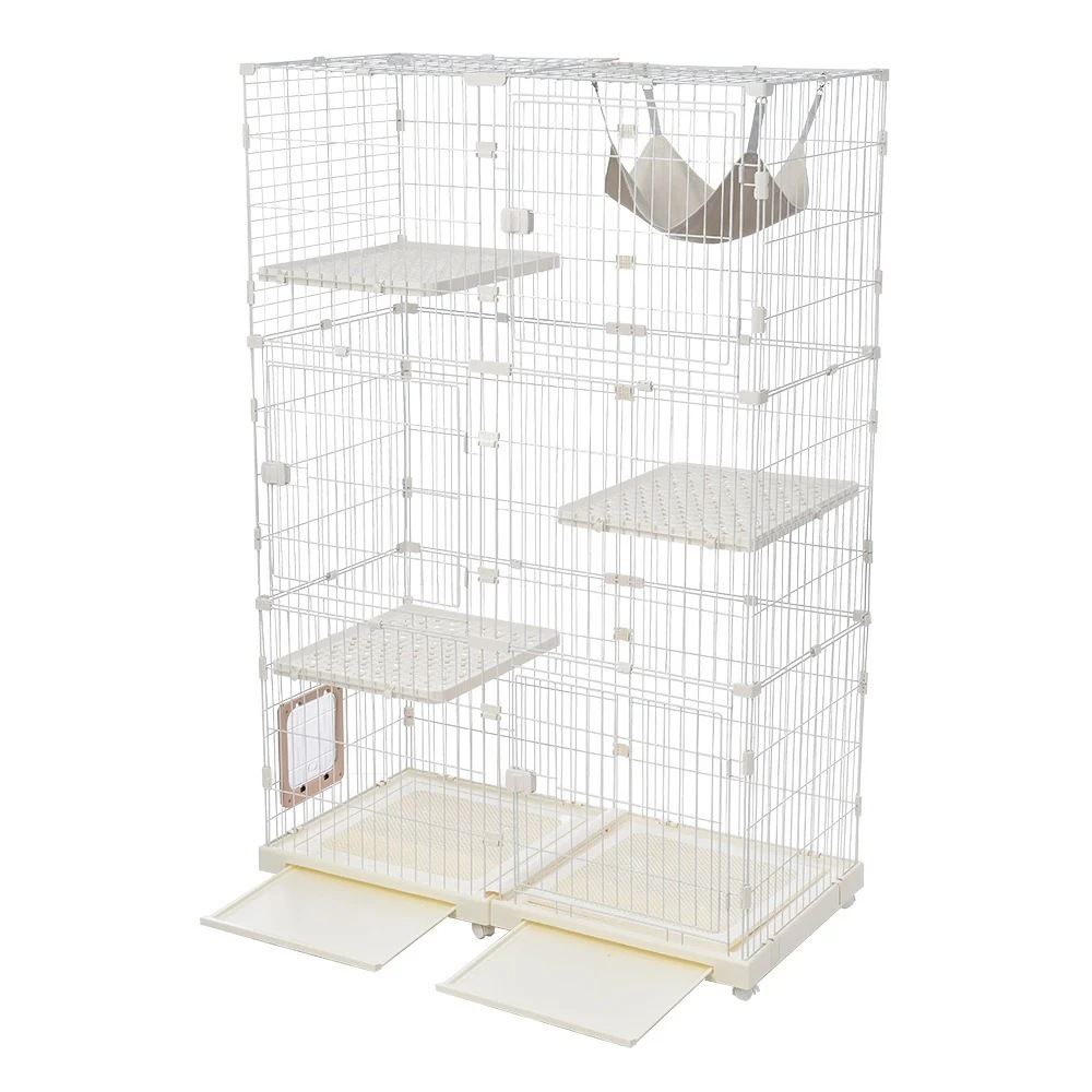 【大好評!最安値挑戦!】猫 ケージ キャットケージ 3段 幅広設計 自由組み合わせ 猫ドア付き ハンモック付き 大型 猫ゲージ 高級感 おしゃれ キャットハウス ネコ ハウス 多段 留守番 保護 脱走