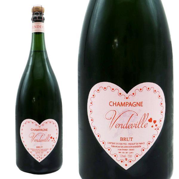 【送料無料 大型ボトル】ジャニソン バラドン エ フィス ヴァンドヴィル ハートラベル 特別瓶詰め蔵出し限定品 マグナムサイズ シャンパン 1500ml