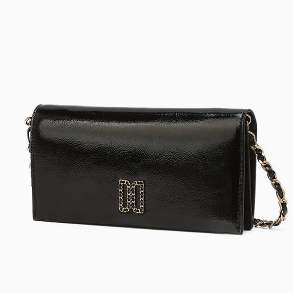 AK盆唐店 ブラック DDロゴ 牛革 長財布 (ストラップ取り外し可能) DCWA5E230