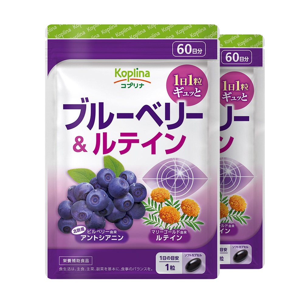 ブルーベリー＆ルテイン 60粒 2袋セット120日分ソフトカプセル/1日1粒/高濃度/