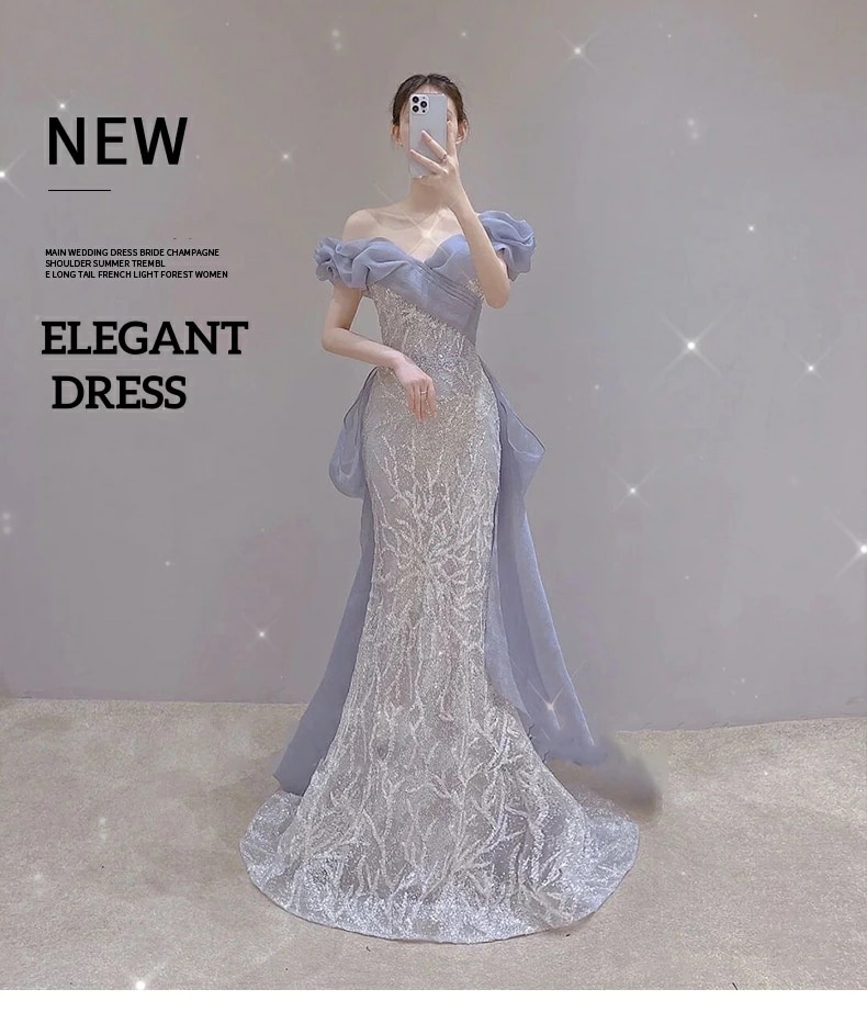 2025レディースドレス ウェディングドレス 結婚式 宴会 上品 きれいめ 高級感 ロングドレス 花嫁ドレス イブニングドレス 礼服 司会 音楽会 成人式 忘年会 着痩せ フィッシュテール パーティー