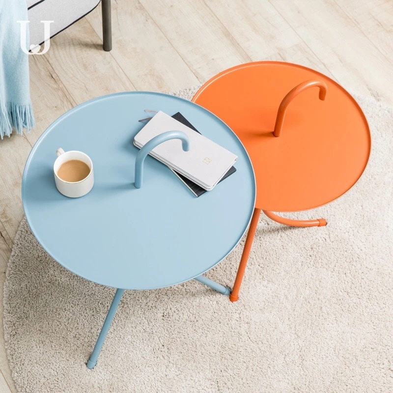 シンプルな鉄芸手元机家庭用簡素なティーテーブルリビング小さな丸いテーブル角クリエイティブなベッドサイドテーブル 5,179円