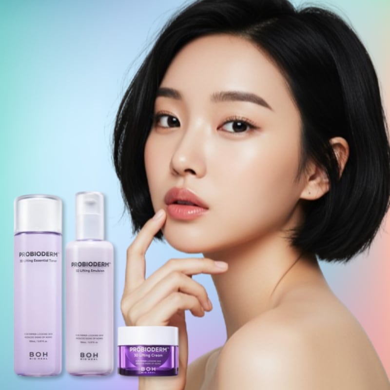 [タンタンセット] プロバイオダム 3D リフティング スキンケア セット (エッセンシャル トナー 150ml+エマルジョン 150ml+クリーム 15ml) 保湿 潤い肌 エイジングケア