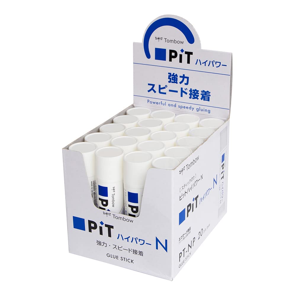 トンボ鉛筆 スティックのり PiTハイパワー Nサイズ (強力・スピード粘着) (22g) 20本 PT-NP-20P