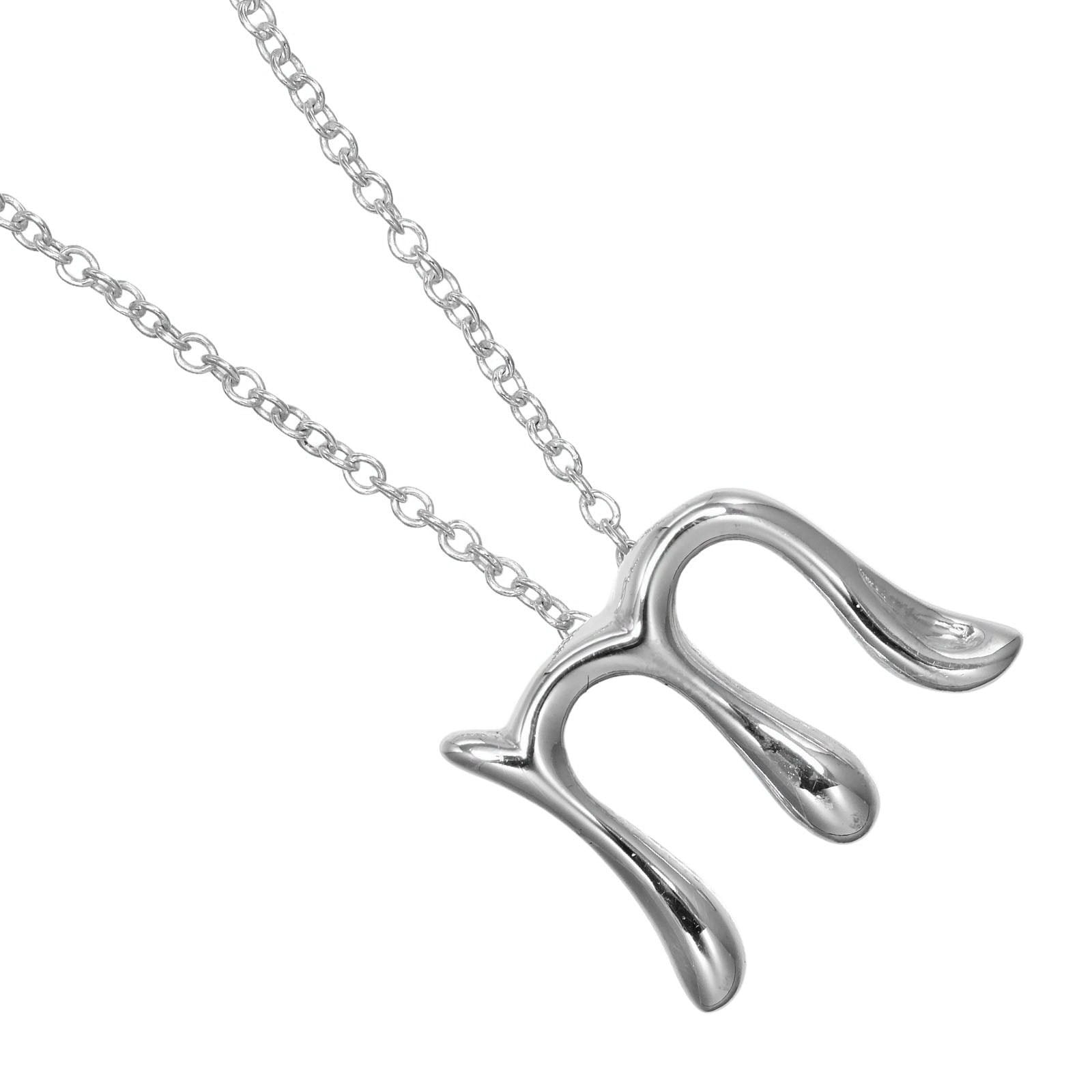 アルファベット レターm ネックレス シルバー925 約2.2g レディース 中古品 Aランク