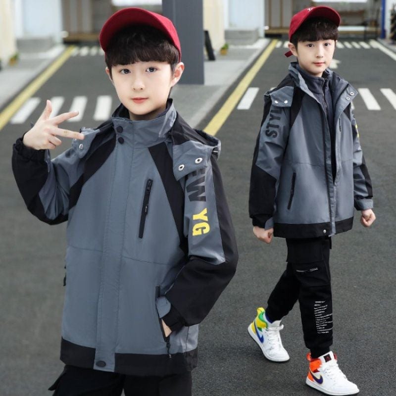 【急速出荷!】子供服 フード付き 長袖 ジャケット コート マウンテンパーカー 3way ボア ライナー付 マンパ アウター 男の子 冬 秋 防風 防寒 ブルゾン フリース ボア 厚手 ジップアップパ