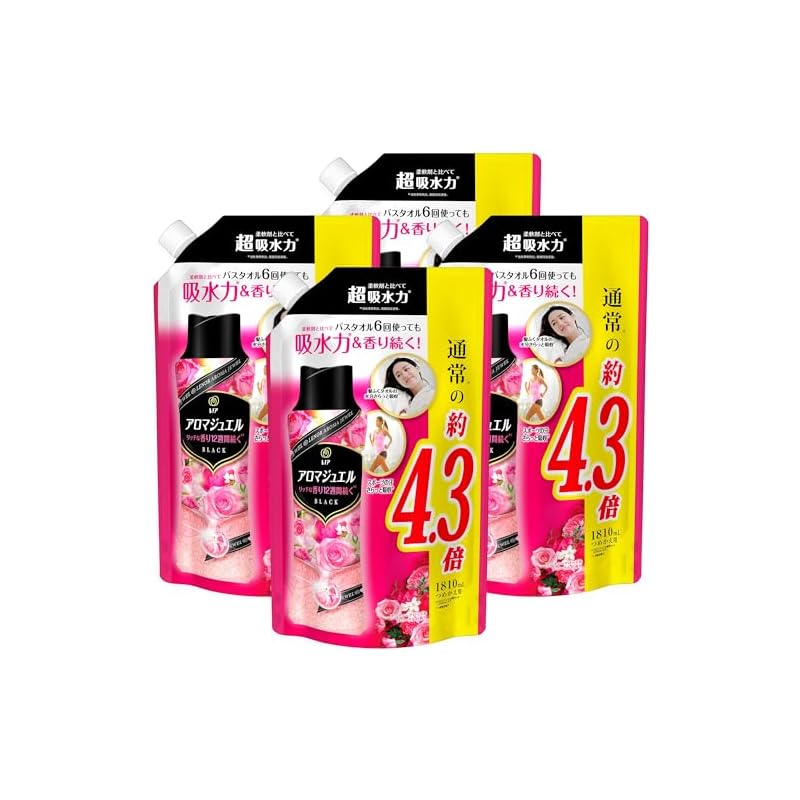 【迅速発送】レノア ハピネス アロマジュエル 香り付け専用ビーズ アンティークローズ＆フローラル 詰め替え 1,810mL4袋 [大容量] [ケース品]