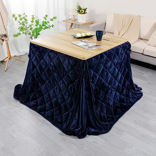 JEMA ハイタイプ こたつ布団 単品 ダイニングこたつ布団 テーブル用こたつ布団 ダイニングコタツ布団 省スペース 正方形 掛け布団 こたつ掛け布団 吸湿発熱 洗える ふわふわ感触 無地 フランネル