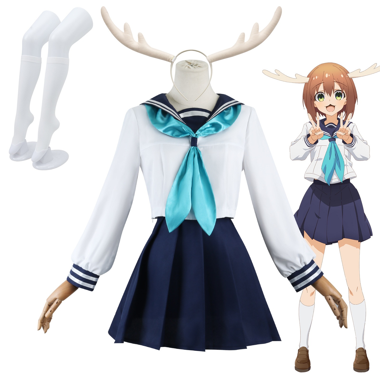 鹿乃子乃子虎視眈々cos服アニメ服鹿子鋸キャンパス制服コスプレ服