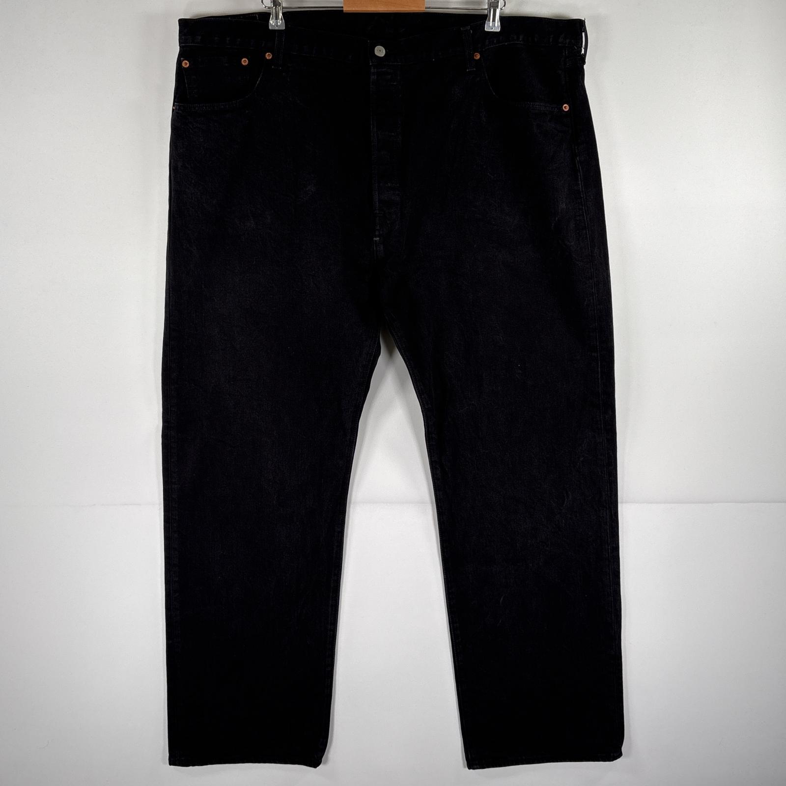 古着 デニムパンツ 501 ストレート ジーパン ボタンフライ ジーンズ 5ポケット 大きいサイズ w48 L34 ブラック メンズ