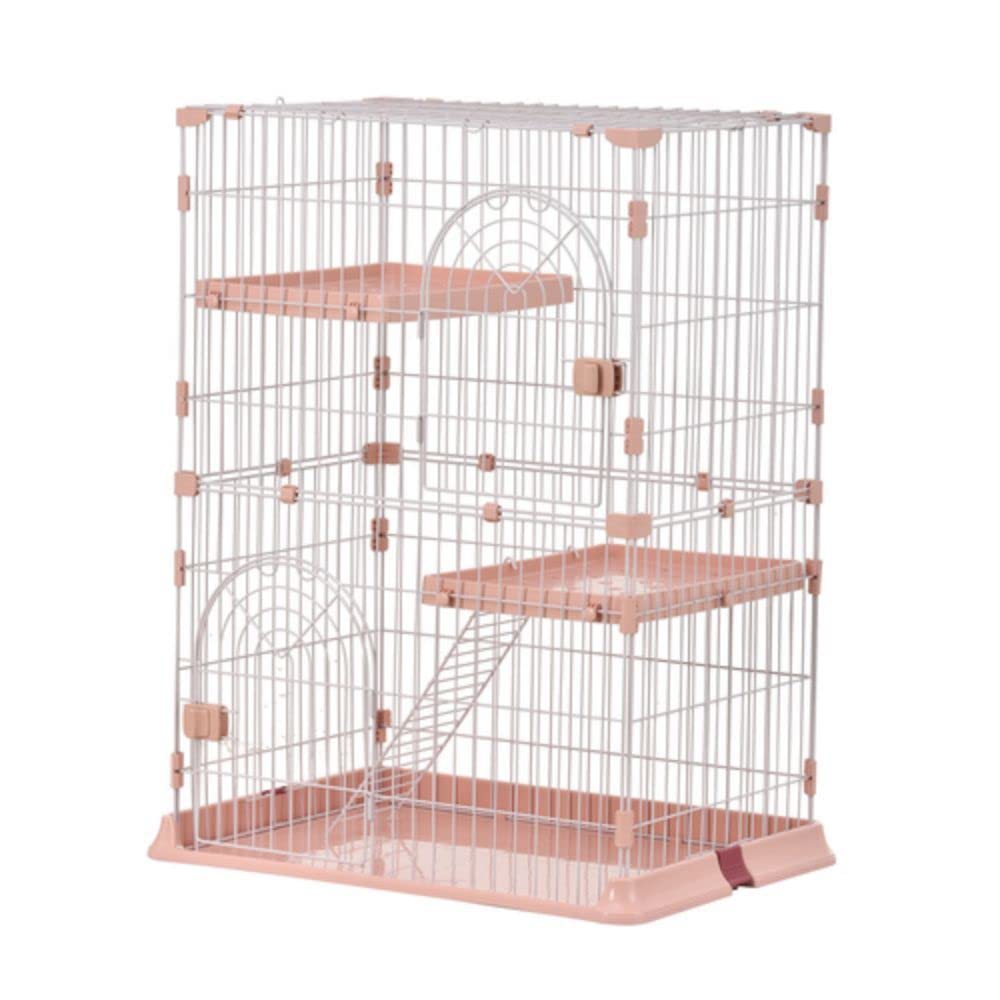 オーエスジェイ(OSJ) 猫ケージ キャットケージ 2段 おしゃれ キャットハウス ネコハウス 留守番 梯子付き 保護 脱走防止 組み立て簡単 多頭飼い 多頭 ペットケージ