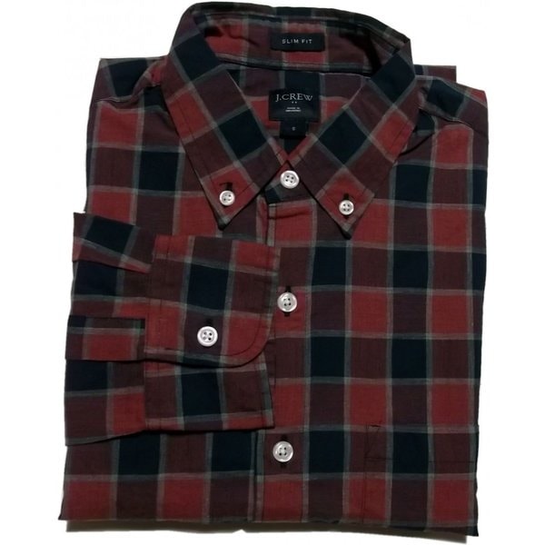 ジェイクルー 長袖 ボタンダウンシャツ チェック レッド系 J.CREW JC2-044