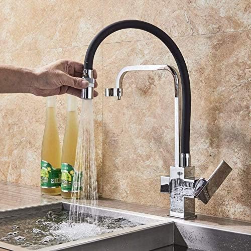 キッチンタップ キッチンタップ蛇口 クロームスイベルスパウト 空気清浄機水 キッチン蛇口 純水 キッチンシンクミキサータップ フィルタータップ クリーンキッチンミキサータップ デッキマウント Self