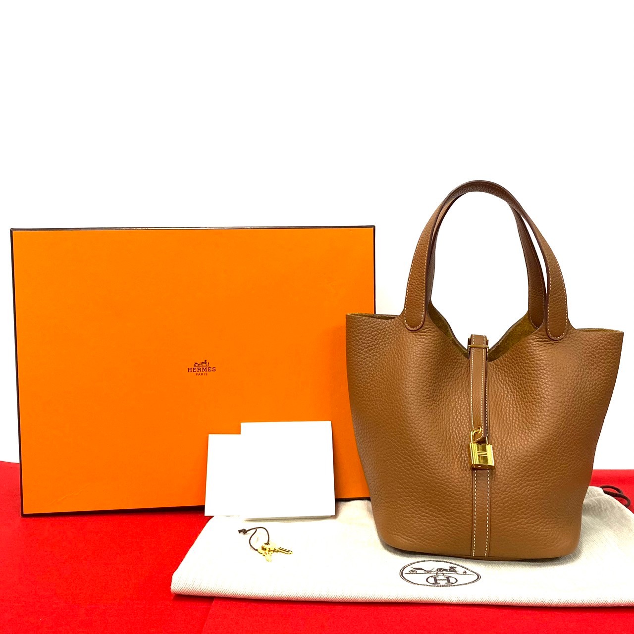 ピコタンロック MMハンドバッグ トリヨンクレマンス ブラウン 35146