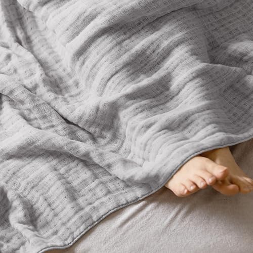 [IRIS OHYAMA] ガーゼケット 冷感タオルケット グレー/ブルー 単品