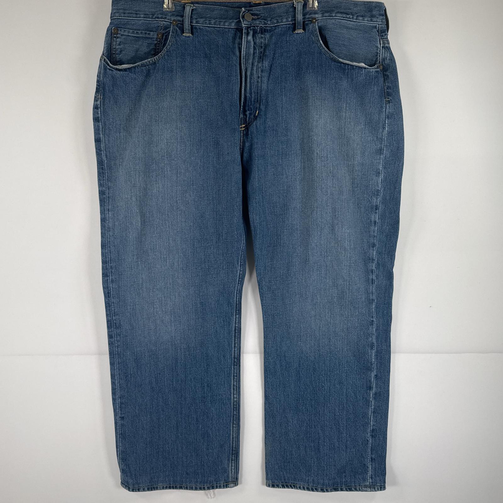 古着 デニムパンツ ジーパン ストレート ジーンズ 大きいサイズ w44 44B/30 ブルー メンズ