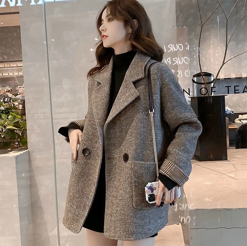 日本初の 【超特価】 スーツ外套女性秋冬2021年新型韓版の毛はゆったりとしていてやせて見えるカジュアルな上着AR1290