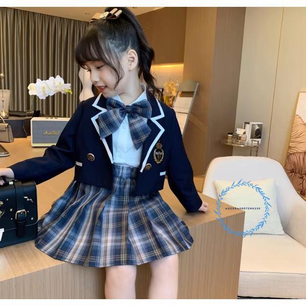 (XRELEX)!!入学式 スーツ 女の子 小学生 卒業式 フォーマルセット 卒服 韓国 ジャケット チェック柄 スカートスーツ 子供 七五三 子供服 シャツ