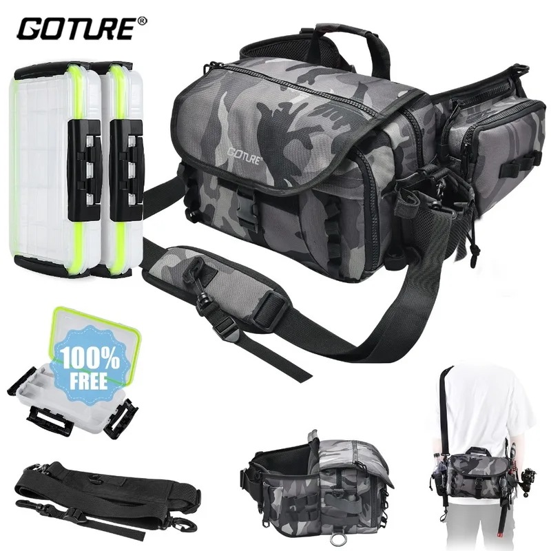 GOTUREEN-多機能釣りバッグ,防水,耐摩耗性,傷のあるオックスフォード生地,サイクリング,ハイキング,サイクリング用