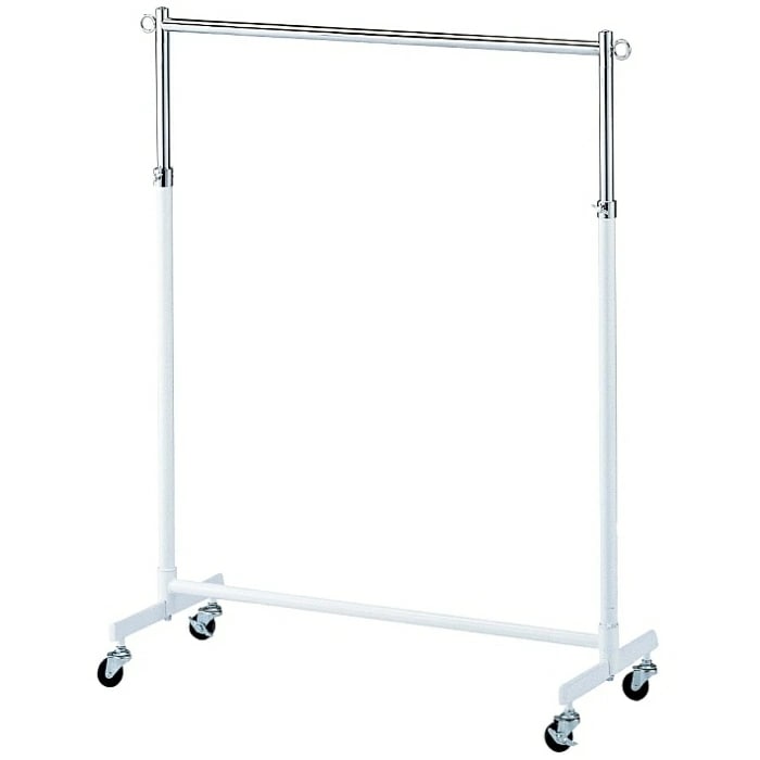 エントリーでポイント5倍！11月4日20:0011月11日1:59耐久性強化型ハンガーラック 白 W90cm 1台ハンガーラック シンプル 業務用 頑丈 洋服掛け パイプハンガー コートハンガー 伸縮