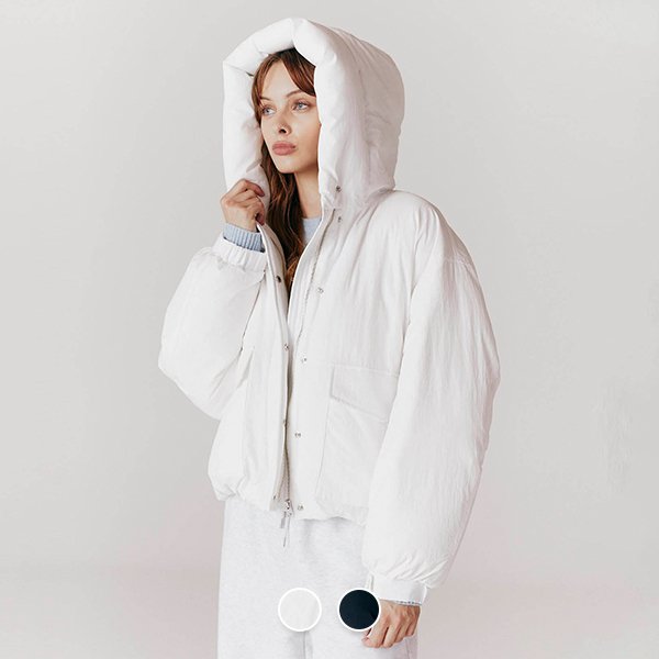 [] 373923 女性用ノンキルティングショートダウン