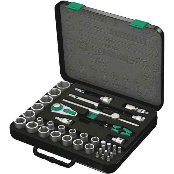 WERA ヴェラ 差込角1/2DR ZYKLOP 38点組 ソケットレンチ セット 金属ケース付 003647 工具 ツール DIY 作業工具 道具 レンチ