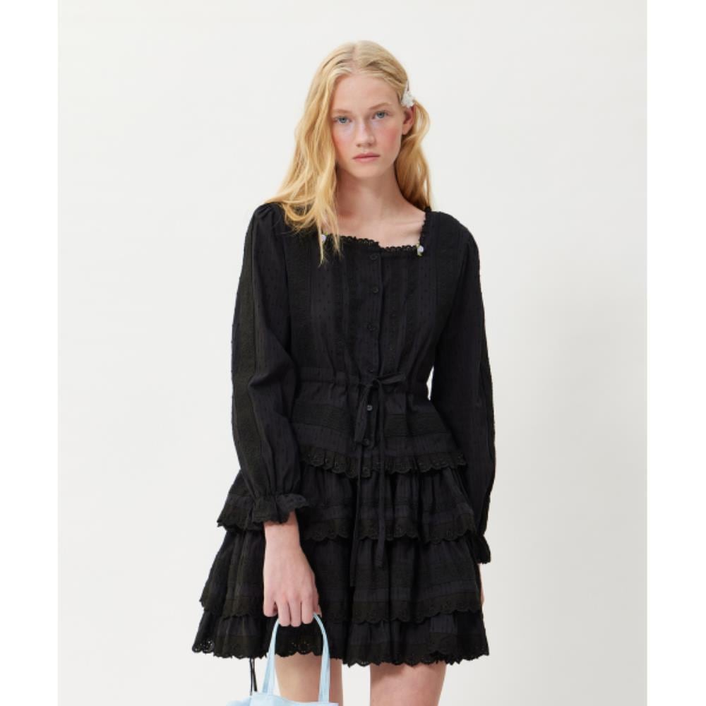 fogdawn Rose Lace Blouse black DA24FBL001BK