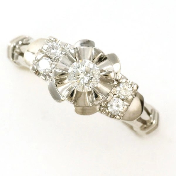 PT900 プラチナ リング 指輪 8.5号 ダイヤ 0.08 総重量約5.8g ジュエリー 中古