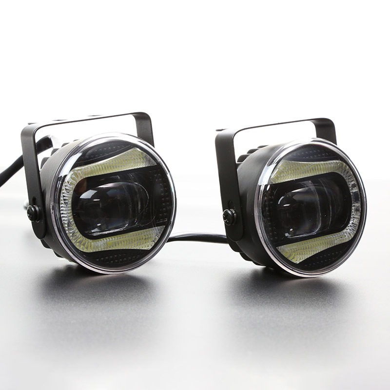 LED フォグランプ キット デイライト付 Sタイプ インナーブラック 12V 24V兼用 防水タイプ P-377P-378