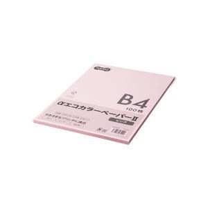 （まとめ） TANOSEE αエコカラーペーパーII B4 ピンク 少枚数パック 1冊（100枚） 5セット