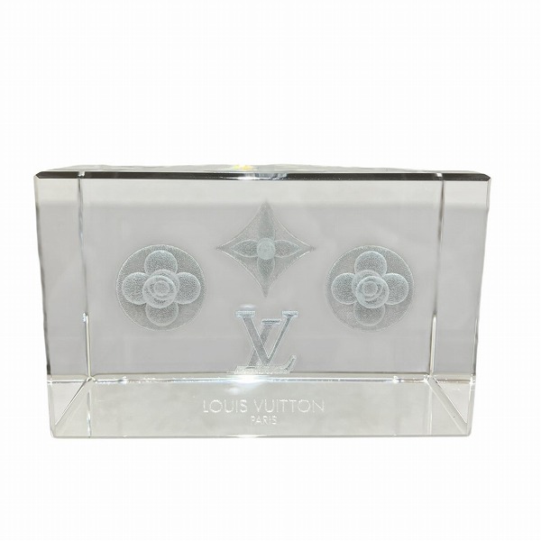 ルイヴィトン モノグラム クリスタル ペーパーウェイト 置物 ユニセックス【中古】