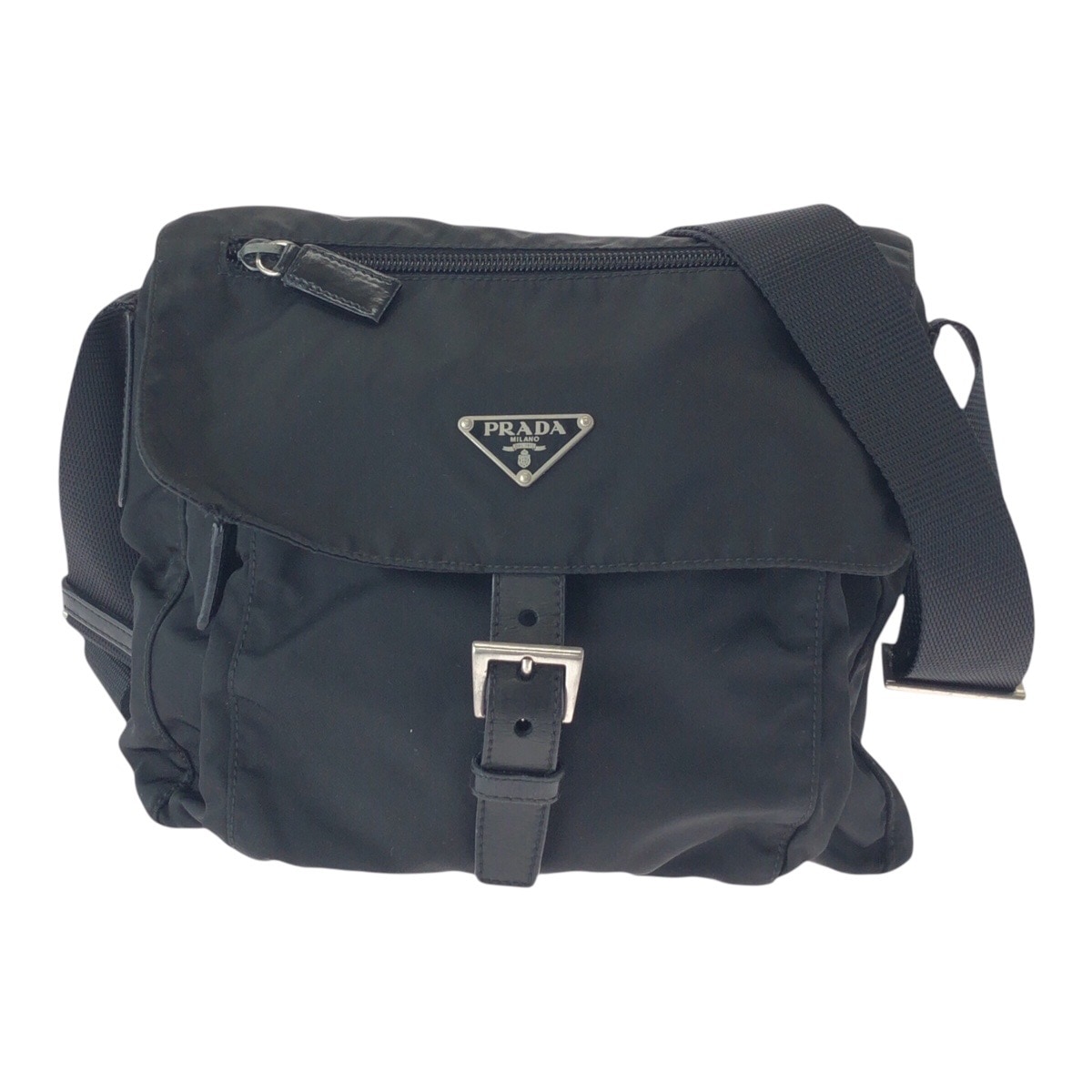 テスート 三角ロゴプレート ブラック 黒 シルバー金具 ナイロン 50 斜め掛け ショルダーバッグ 男女兼用 レディース 502199