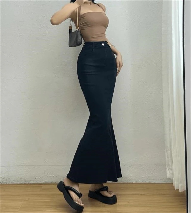 フリンジ裾プリーツスカートゆったりシルエット体型を優しくカバー
