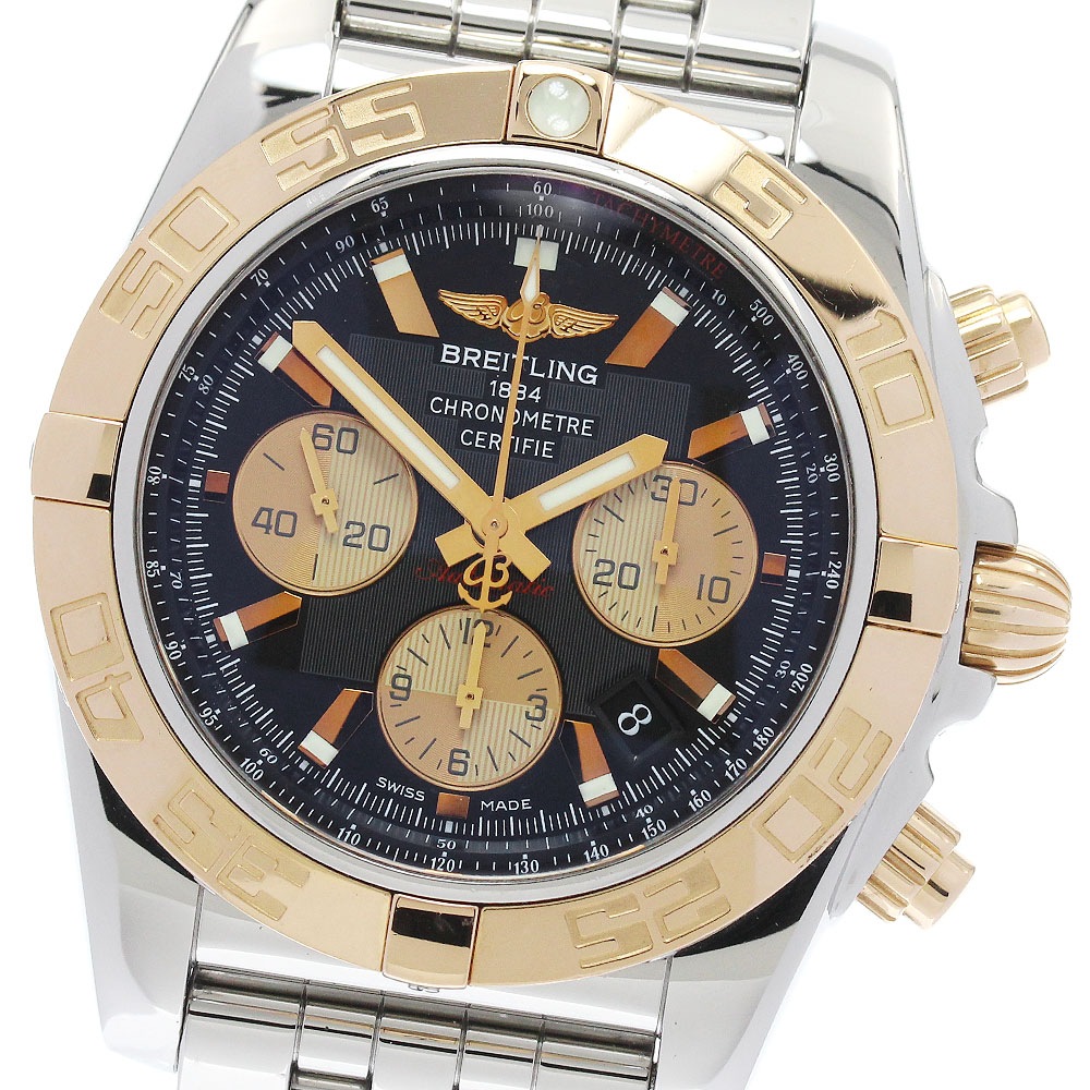 ブライトリング BREITLING CB0110 クロノマット44 K18PGコンビ 自動巻き メンズ 良品 箱・保証書付き_879975【中古】