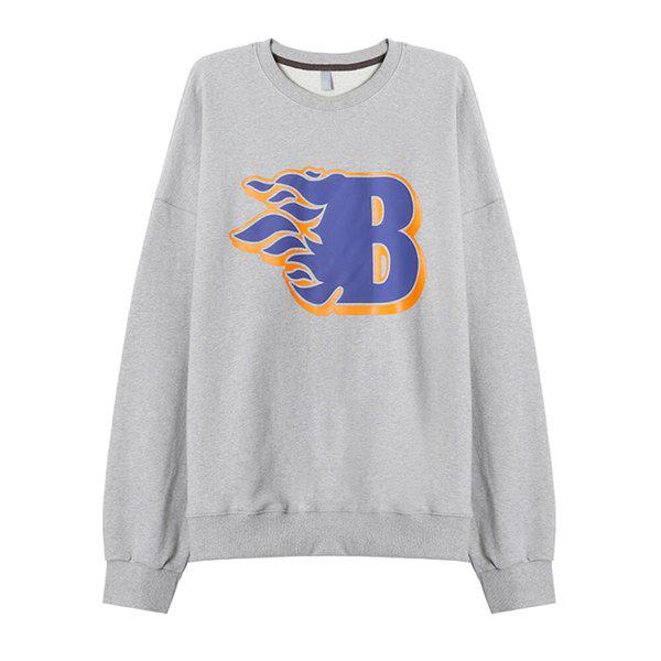 メンズBグラフィック長袖ラウンドマンツーマンTシャツAC-TSA-Q033-メランジ 4,768円