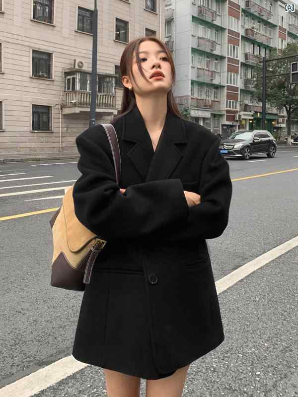 レディース　Y2K アーバンファッション　海外ファッション　レディース　おしゃれ Luobian スーツ ジャケット ウール トップ 春先 スリム レトロ コート 17,057円