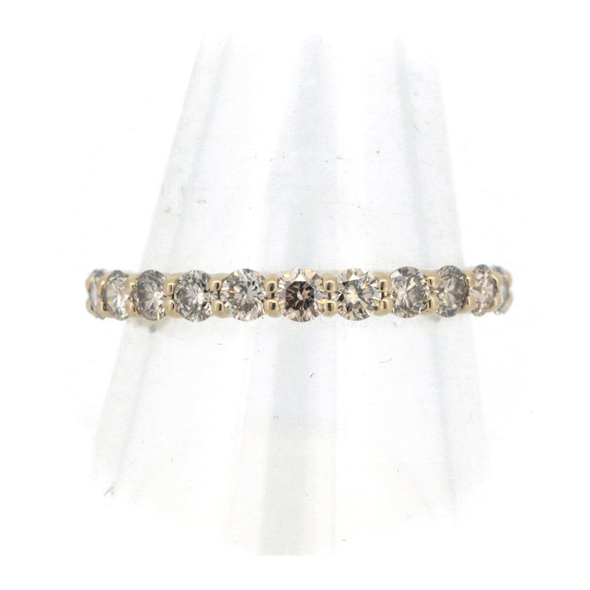 GSTV ハーフエタニティ ダイヤモンド リング 指輪 1.00ct 15号 K18YG(18金 イエローゴールド) 質屋出品