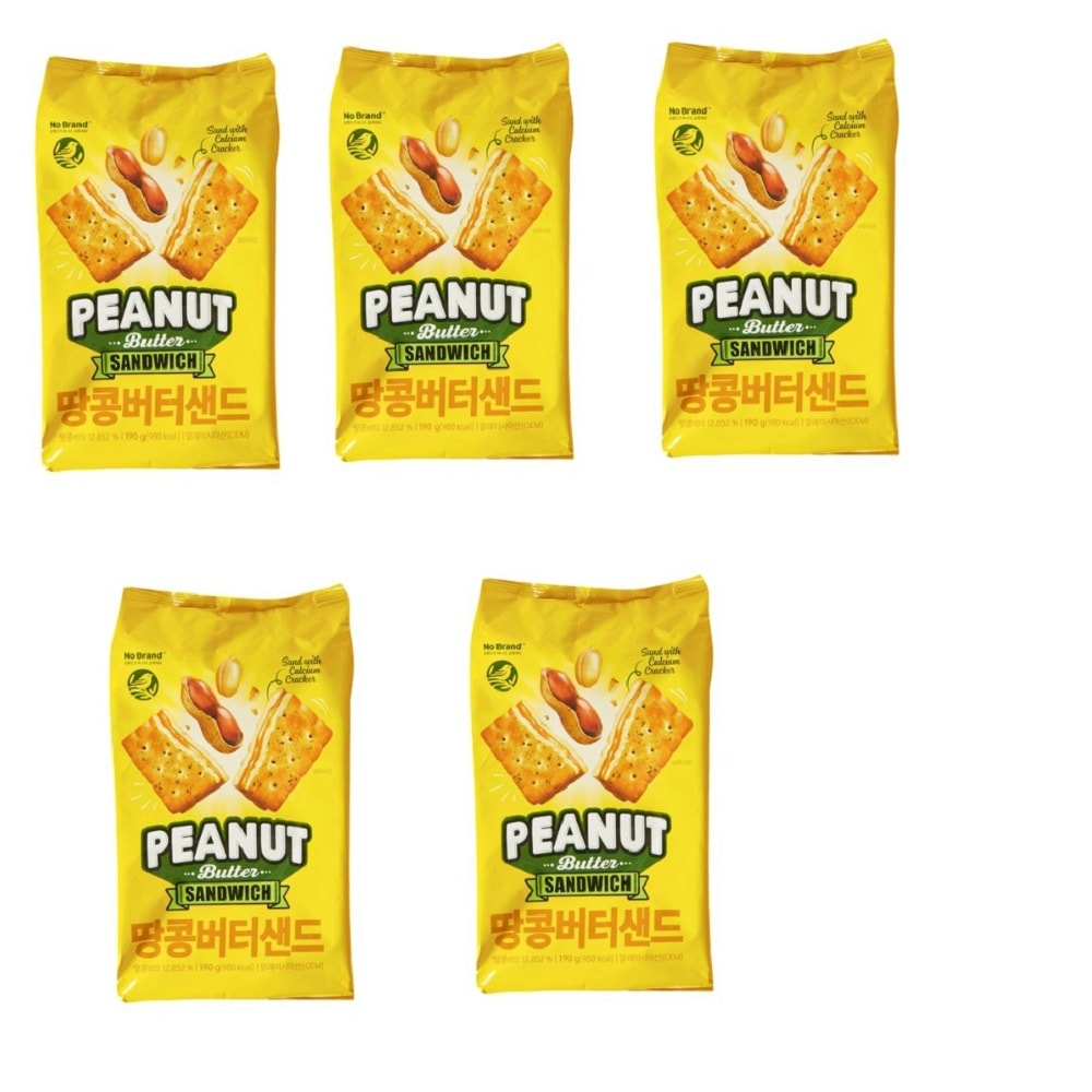 韓国-ノーブランド ピーナッツバターサンド 190gx5 Nobrand-KFOOD