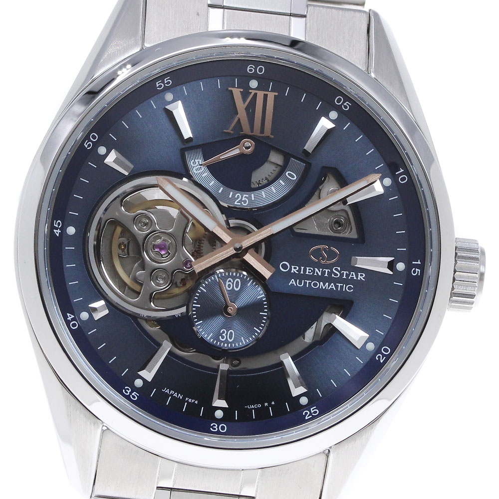 オリエント ORIENT RK-AV0009L オリエントスター モダンスケルトン パワーリザーブ 自動巻き メンズ 極美品 箱・保証書付き_836013【中古】
