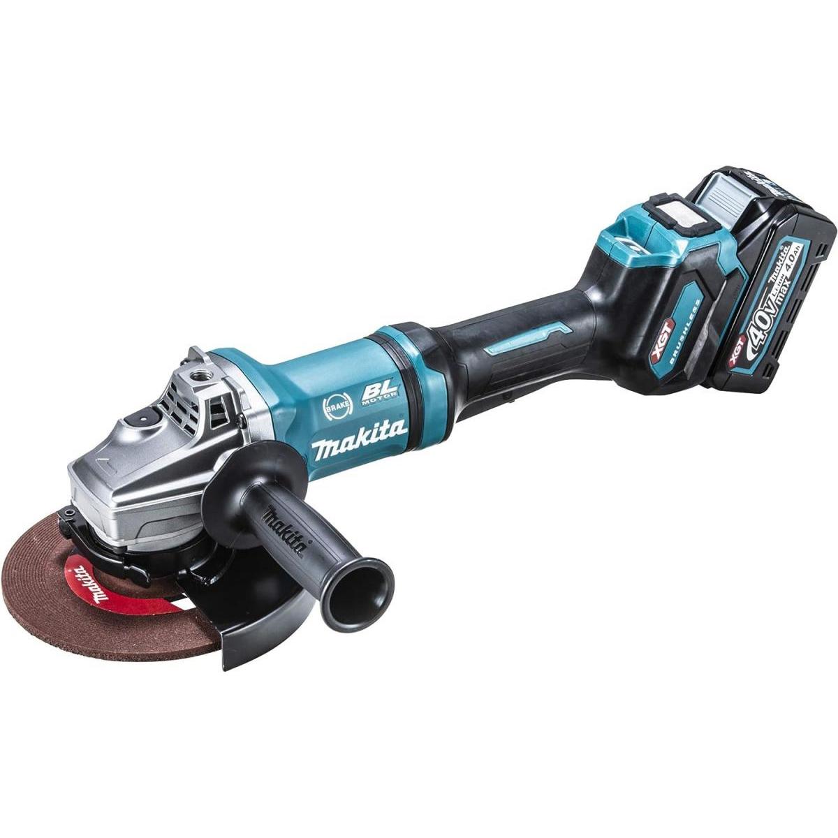 マキタ Makita 180mm充電式ディスクグラインダ 40Vmax4Ah バッテリ2本・充電器・ケース付 GA037GRMX パドルスイッチ 砥石別売