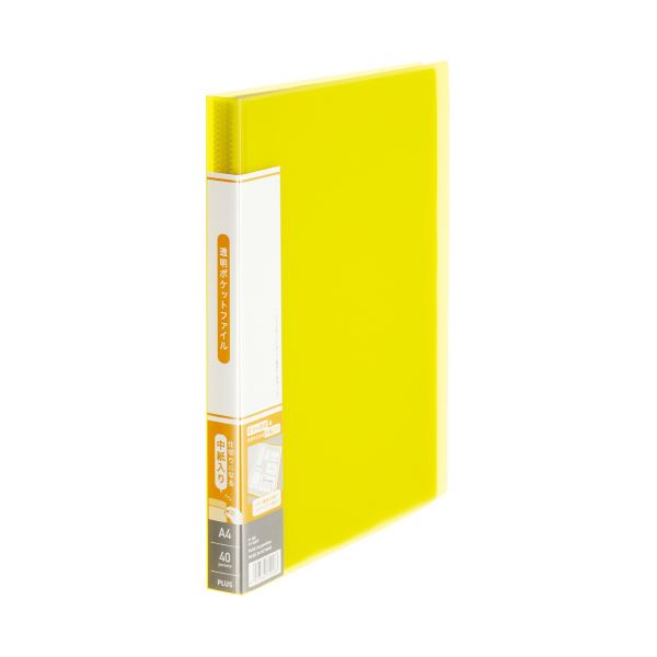 （まとめ） 透明ポケットF FC-940TP 40P イエロー （x10セット）